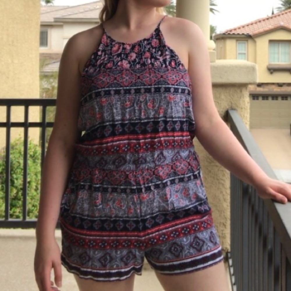 Loft Pink Patterned Romper